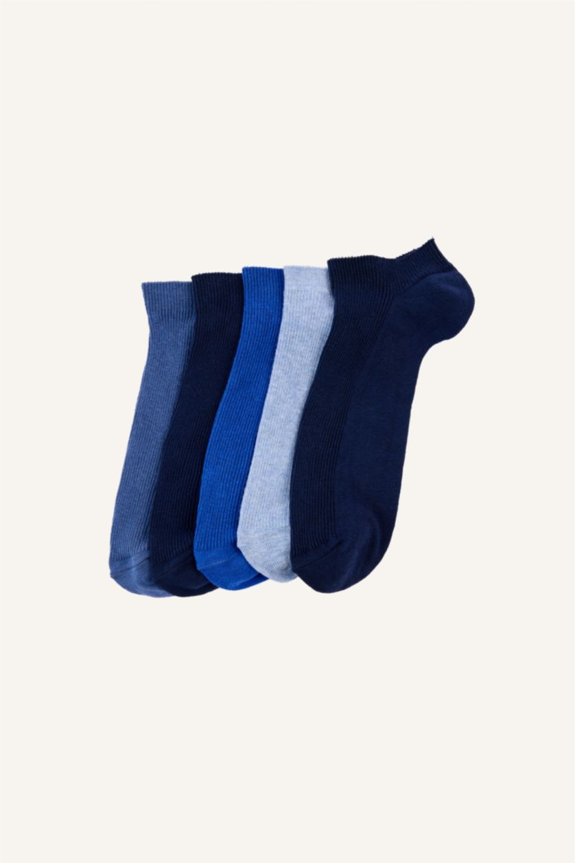 Men NAVY 5 Piece Cotton Short Socks