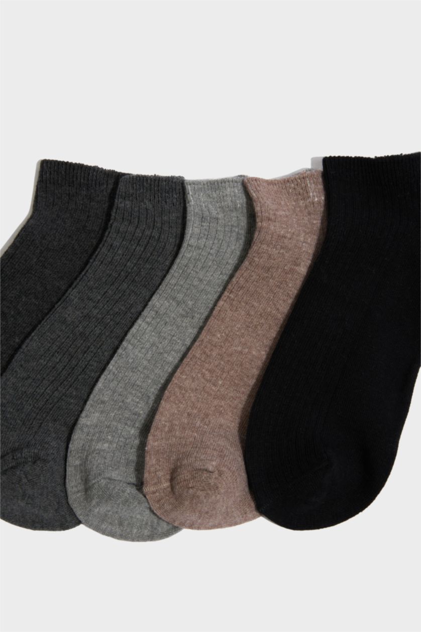 Erkek Çocuk - Genç Erkek Yeşil 5'li Pamuklu Patik Çorap Erkek Çocuk