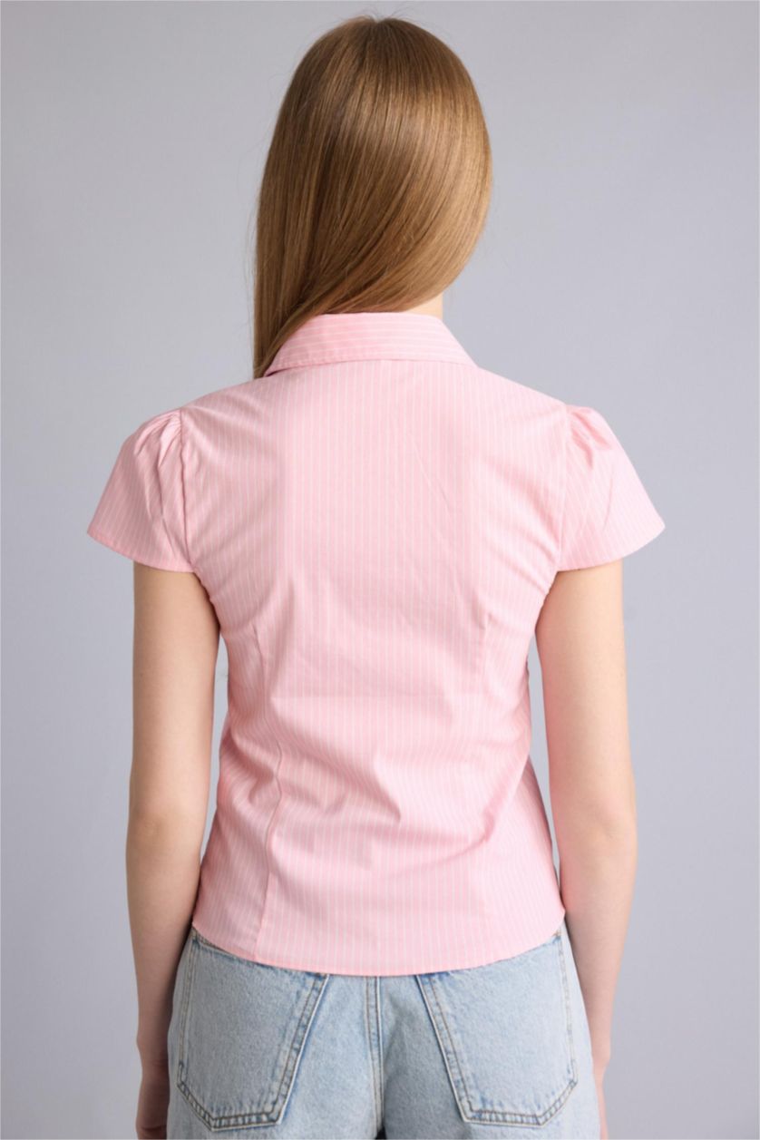 نساء زهري Slim Fit Short Sleeve Shirt