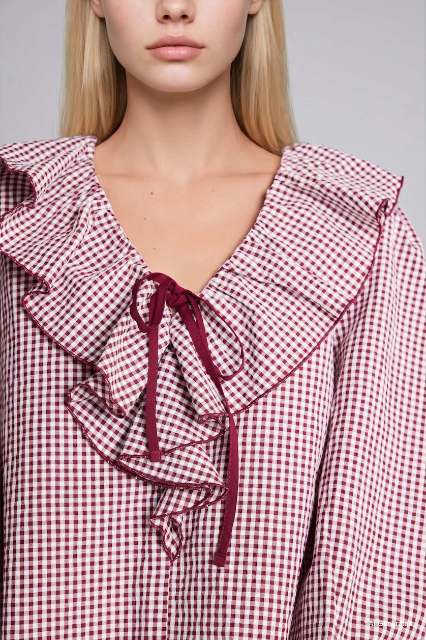FEMRA Bordeaux Regular Fit Long Sleeve Blouse
