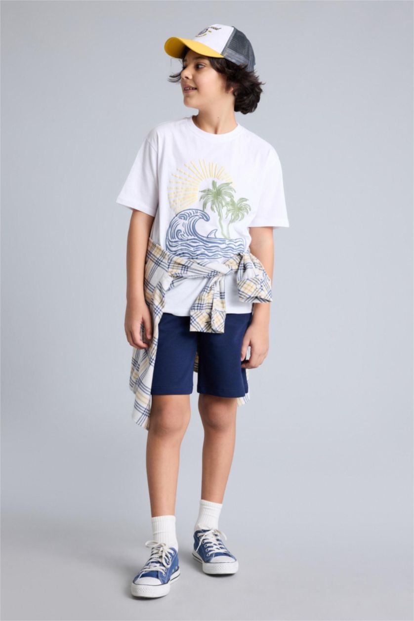 Erkek Çocuk - Genç Erkek Lacivert Oversıze Şort Erkek Çocuk