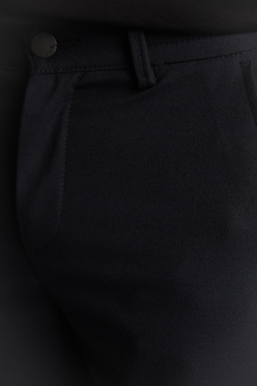 Erkek Lacivert Tailored Fit Dokuma Pantolon