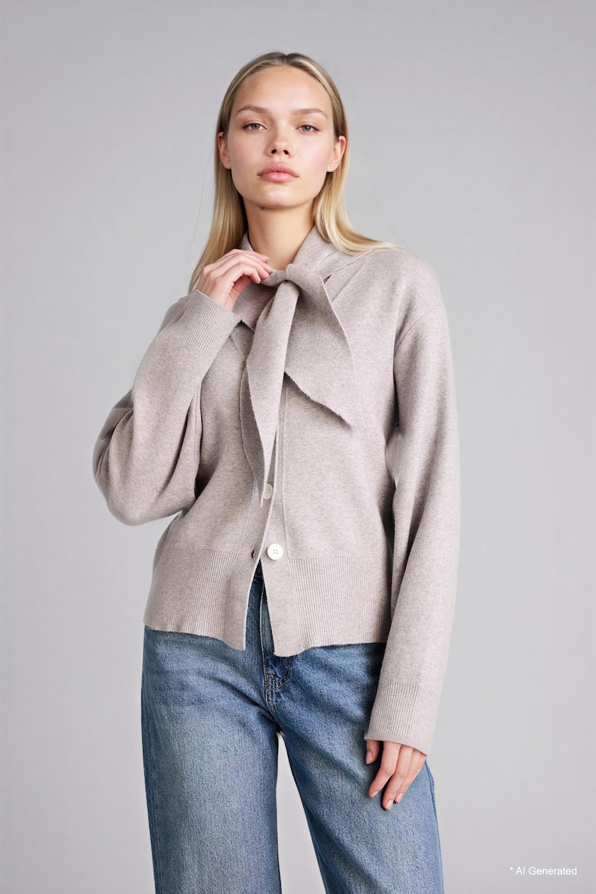 Women Grey Regular Fit Knitwear Cardigan