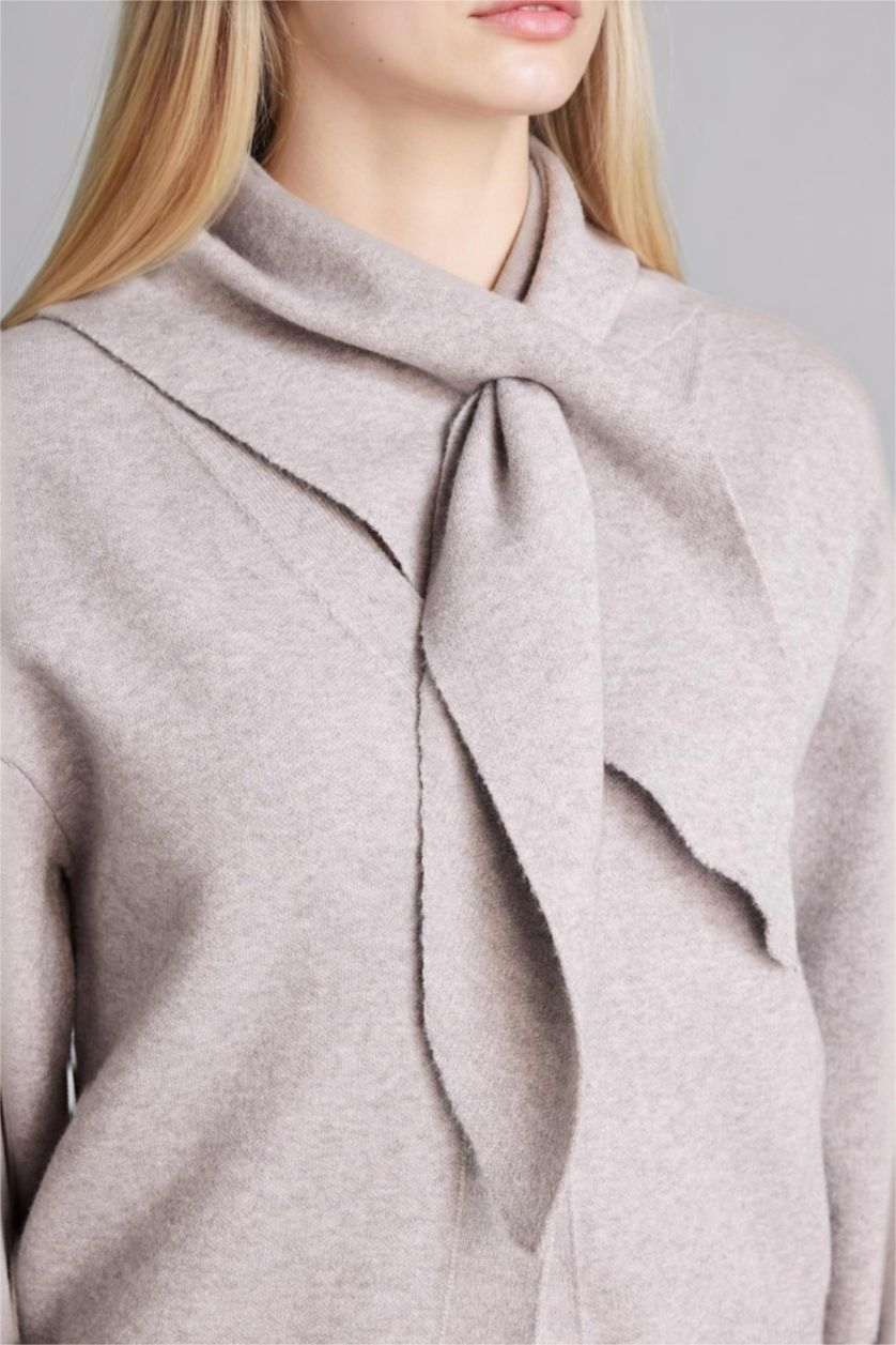 Woman Grey Regular Fit Knitwear Cardigan