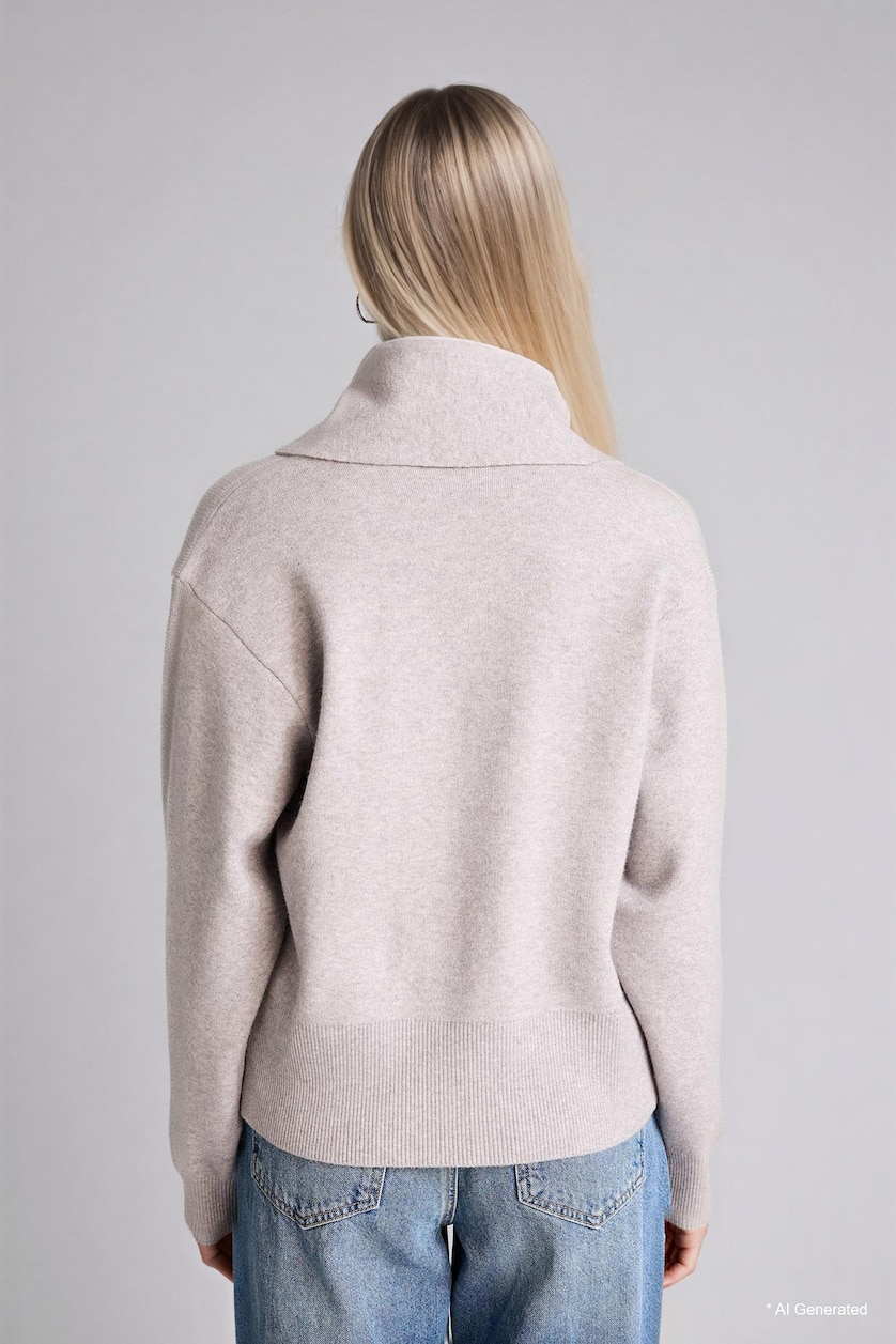 Women Grey Regular Fit Knitwear Cardigan