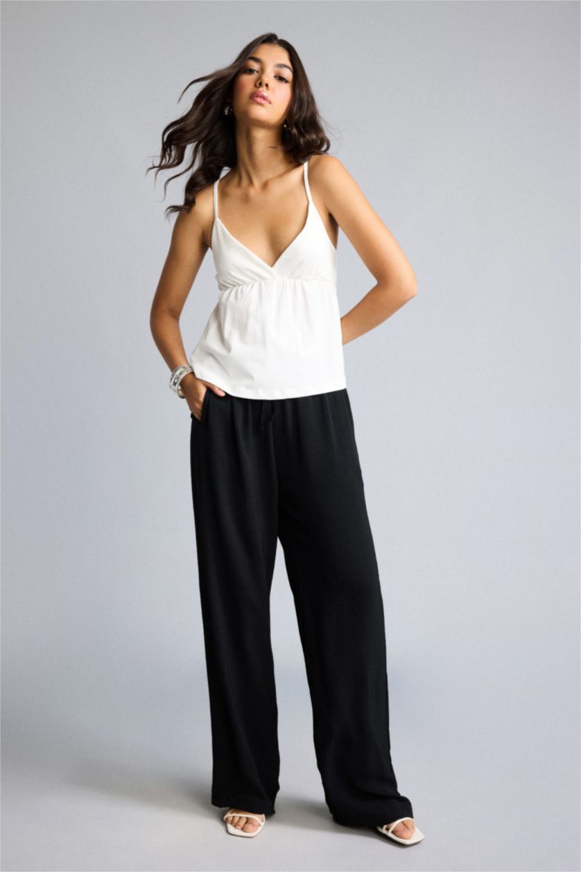 WOMAN Black Wide Leg Trousers