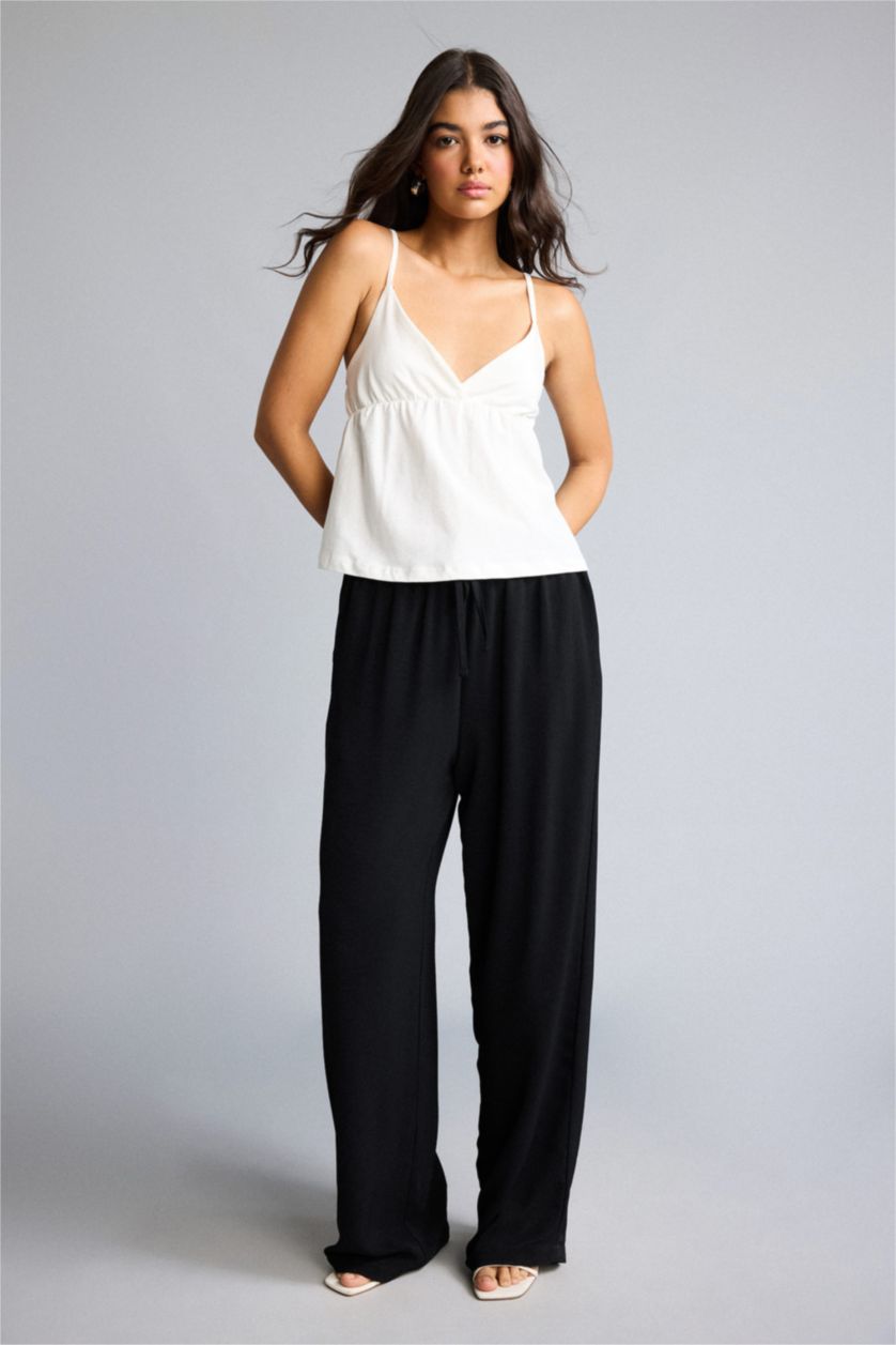 WOMAN Black Wide Leg Trousers