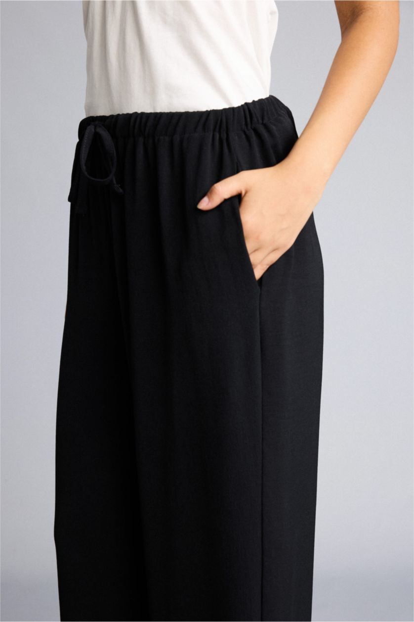 WOMAN Black Wide Leg Trousers