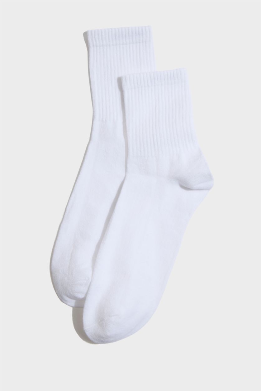 Erkek Beyaz Erkek 5'li Pamuklu Soket Çorap