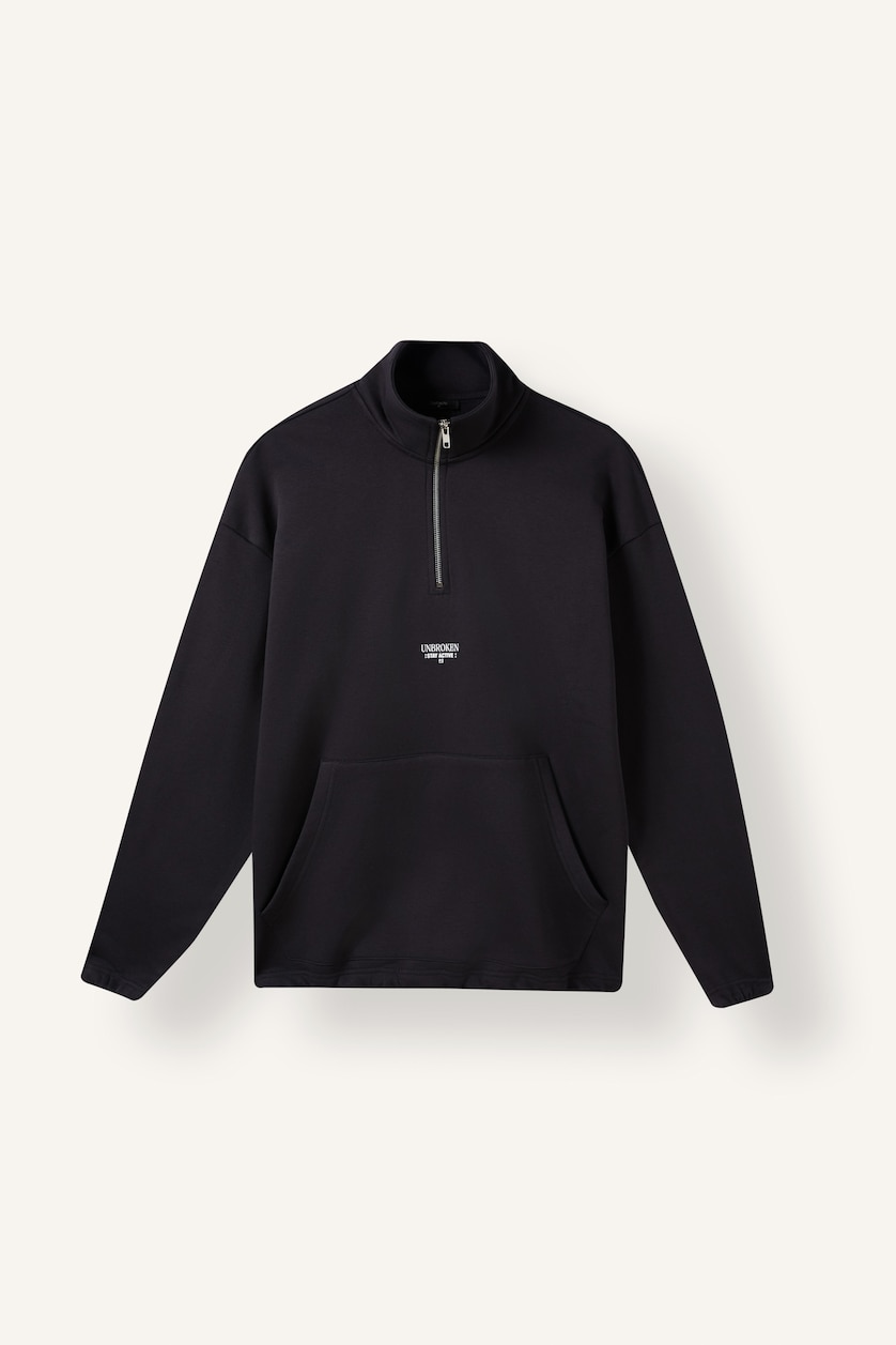 Erkek Lacivert Boxy Fıt Sweatshirt