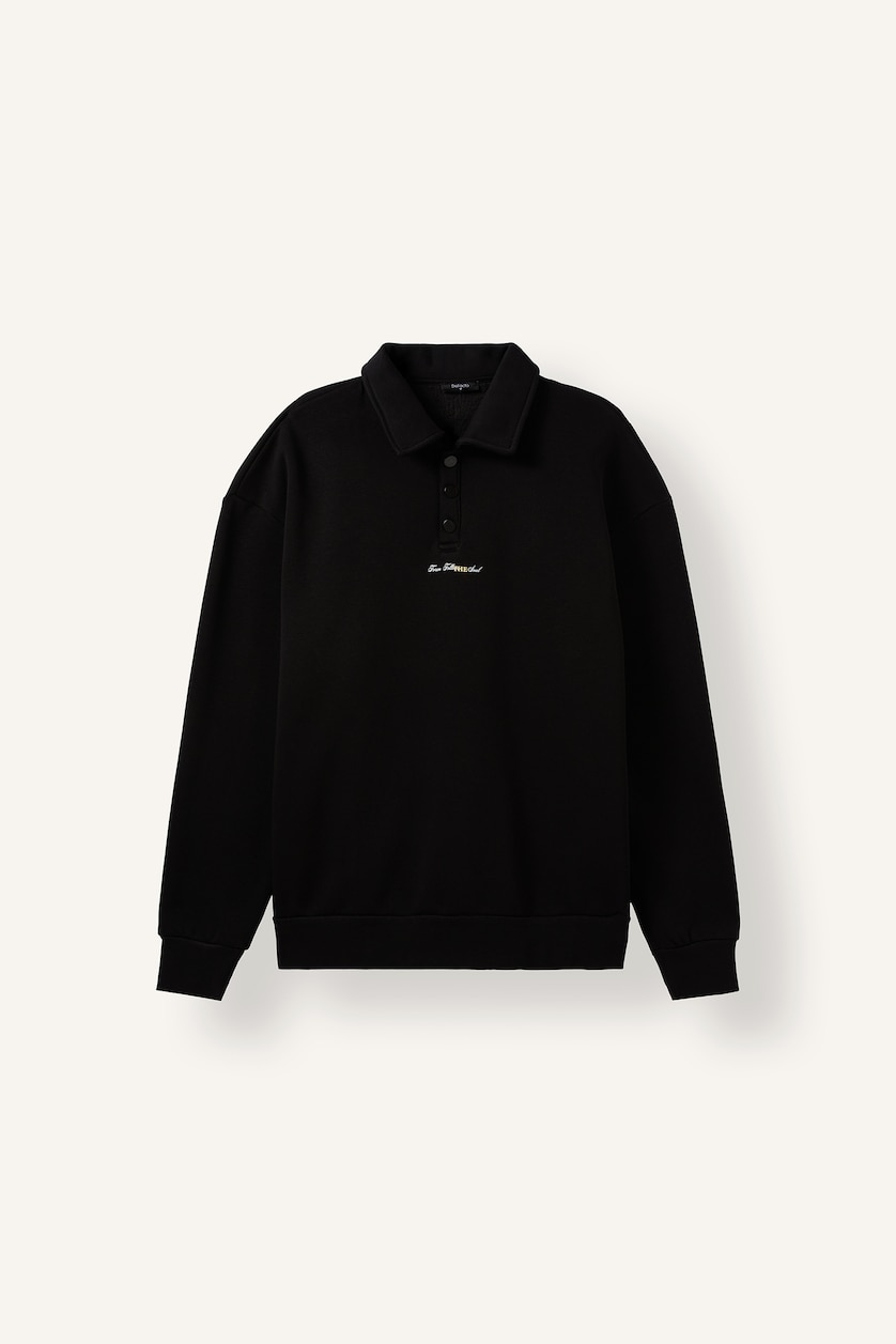 Мужчины Черный Свитшот Boxy Fit