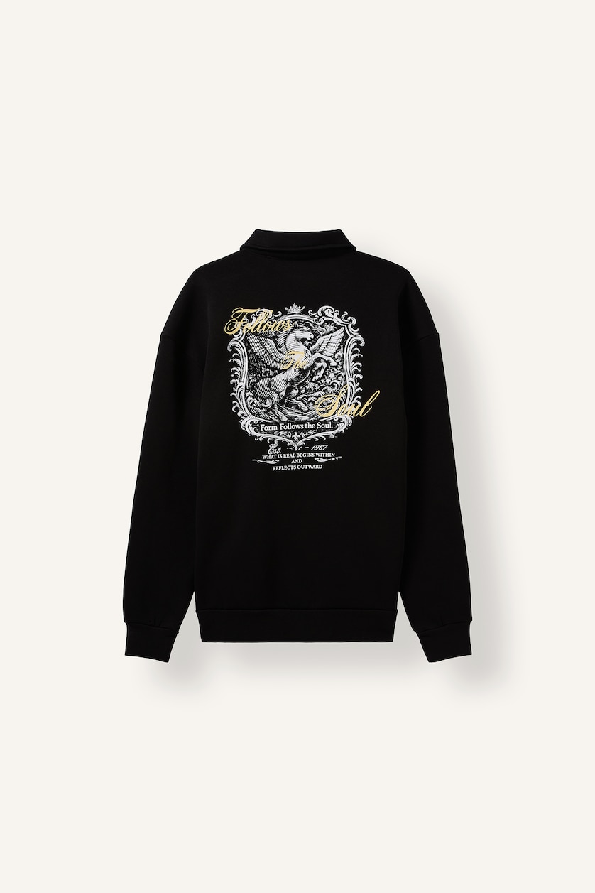 Мужчины Черный Свитшот Boxy Fit