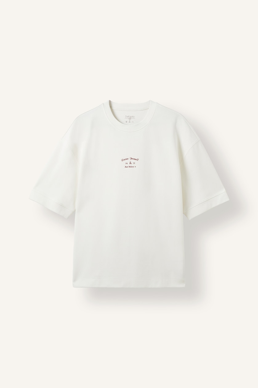 Men Ecru Loose Fit Short Sleeve T-Shirt