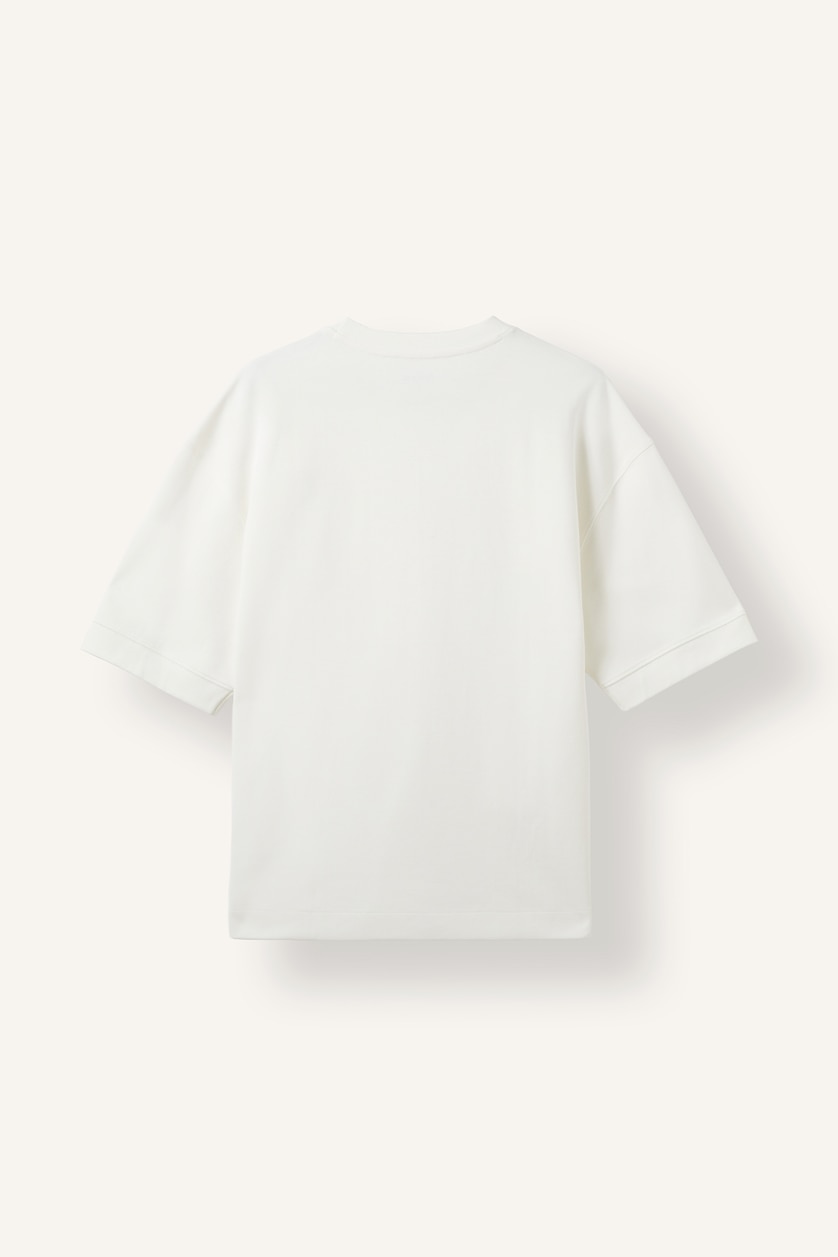 Men Ecru Loose Fit Short Sleeve T-Shirt