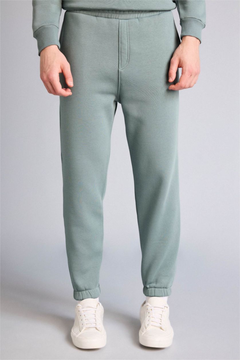 Erkek Yeşil Boxy Fıt 2'li Kalın Kumaş Takım