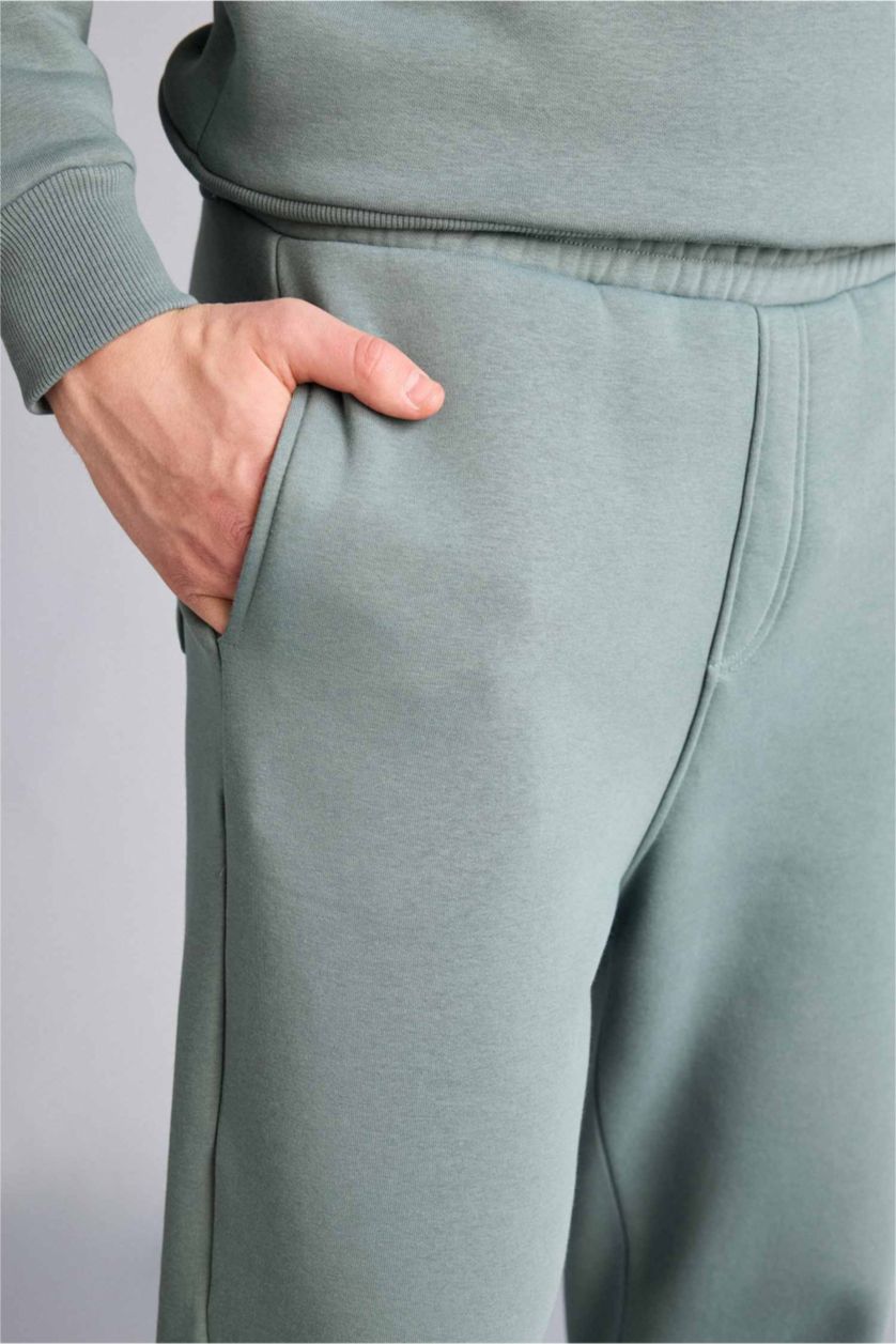 Erkek Yeşil Boxy Fıt 2'li Kalın Kumaş Takım