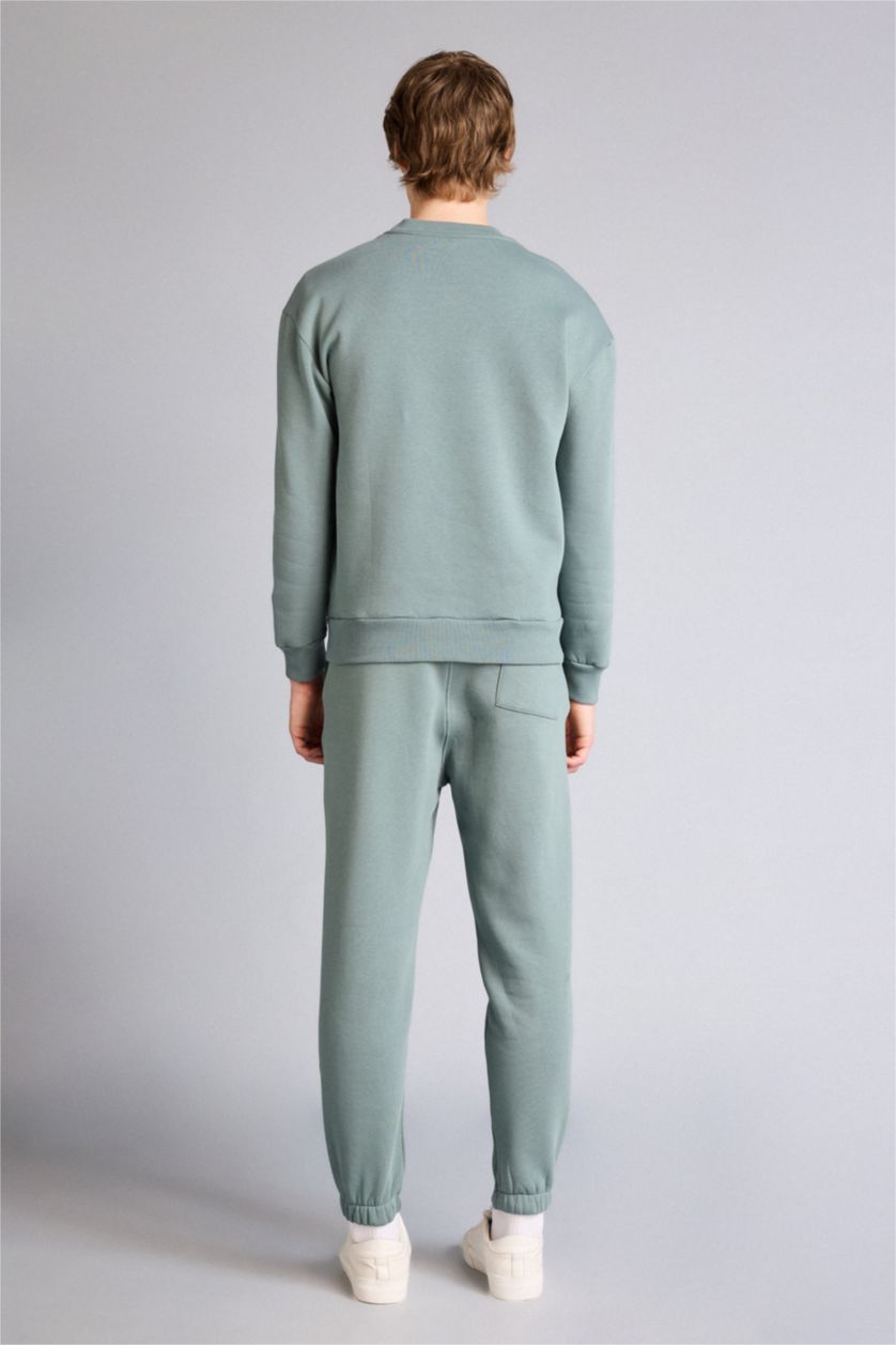 Erkek Yeşil Boxy Fıt 2'li Kalın Kumaş Takım