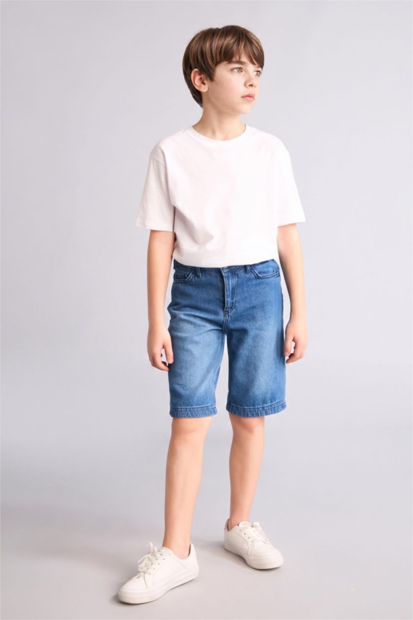 Erkek Çocuk - Genç Erkek Mavi Regular Fit Jean Pantolon Erkek Çocuk