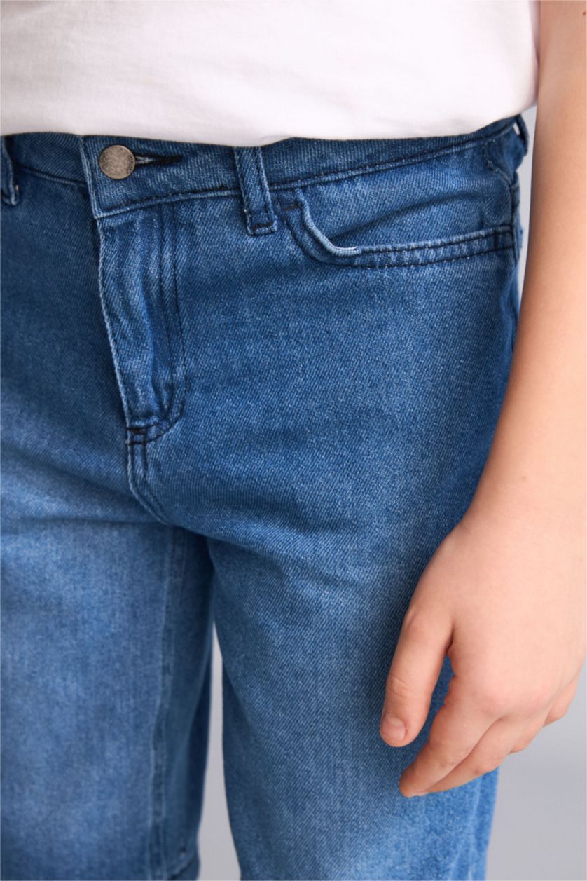 Erkek Çocuk - Genç Erkek Mavi Regular Fit Jean Pantolon Erkek Çocuk