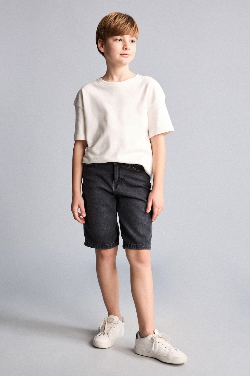 BOYS & TEENS Grey Boy 100% Cotton Denim Shorts