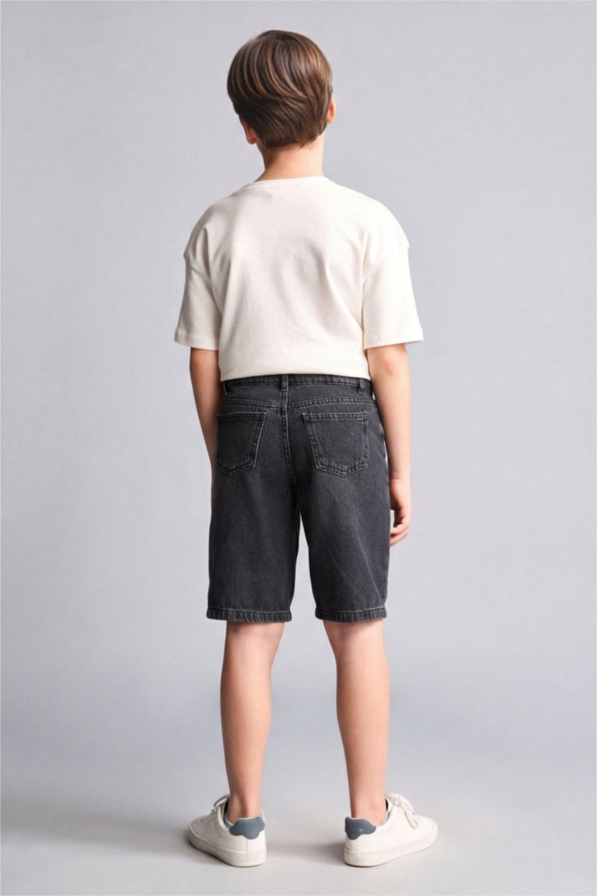 BOYS & TEENS Grey Boy Regular Fit Denim Shorts