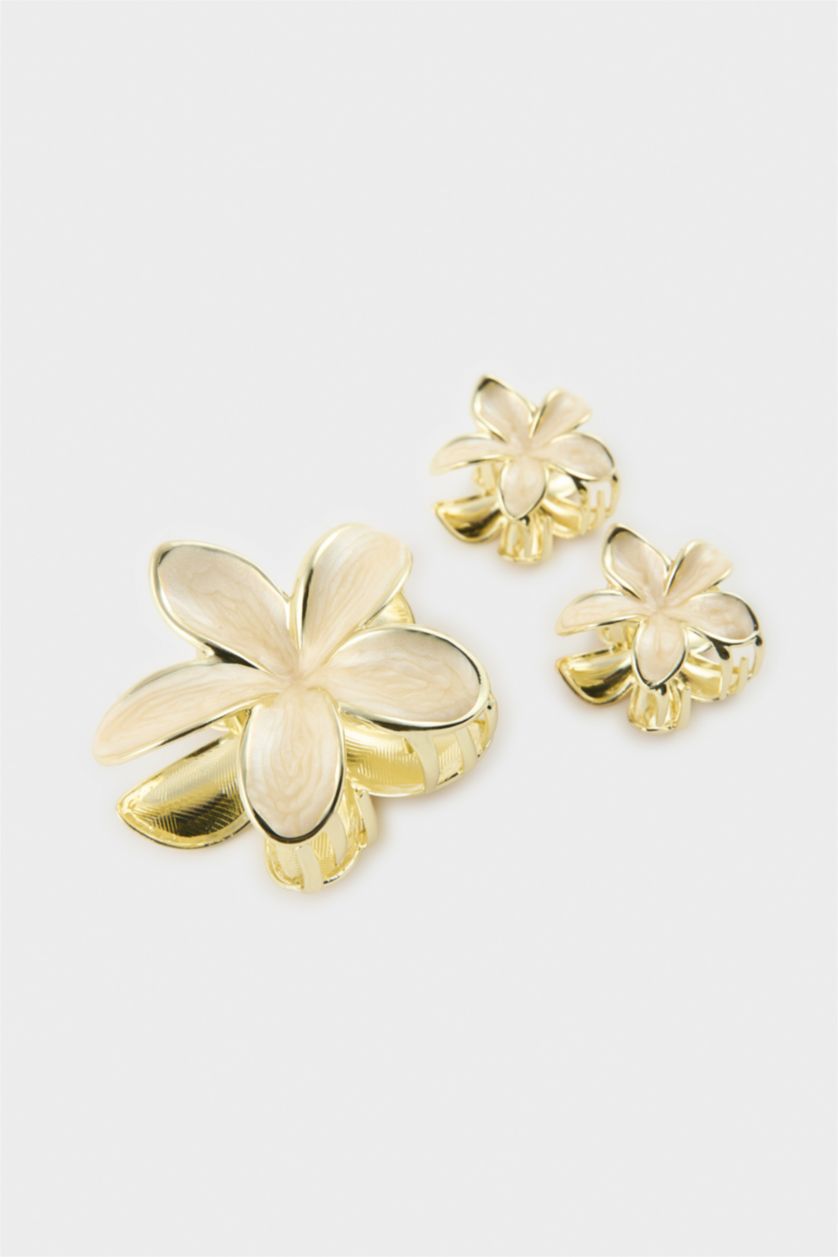 Kadın Ekru Kadın 3'lü Saç Aksesuarı