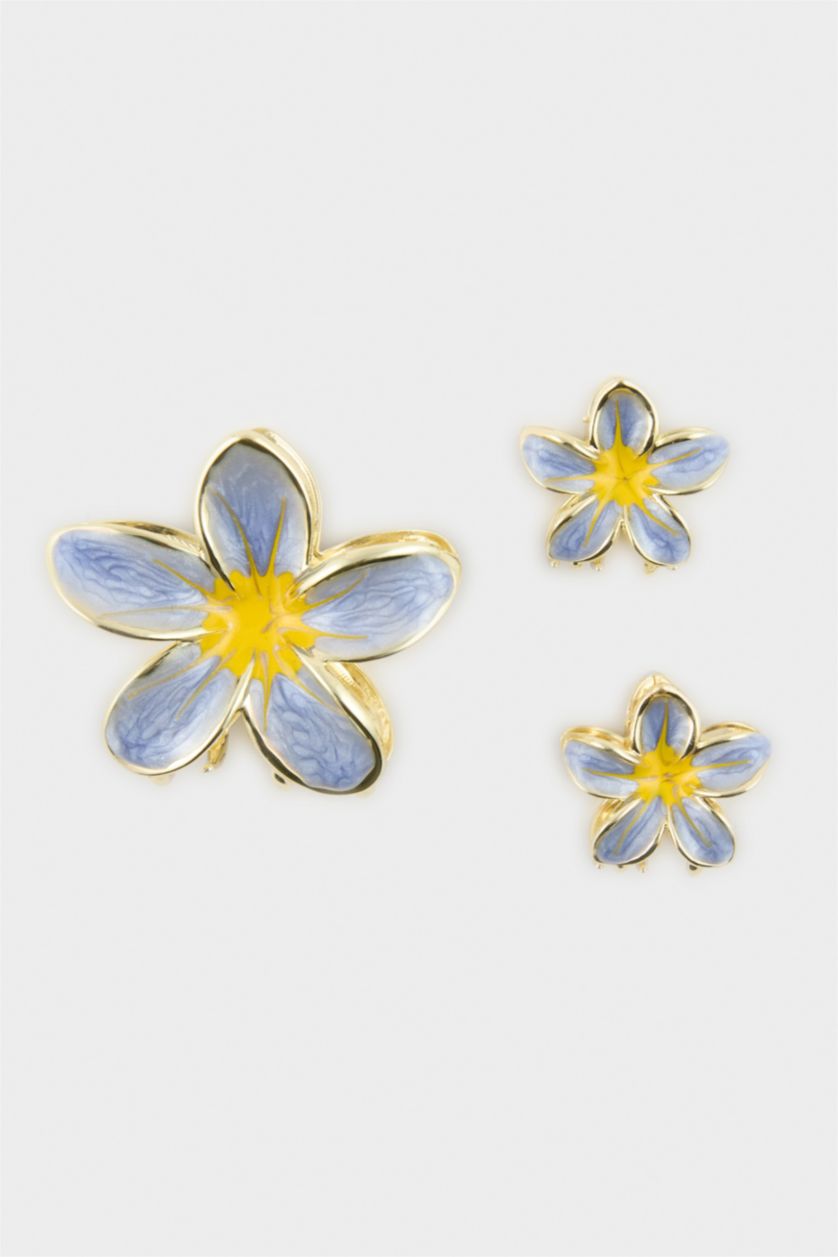 Kadın Mavi Kadın 3'lü Saç Aksesuarı