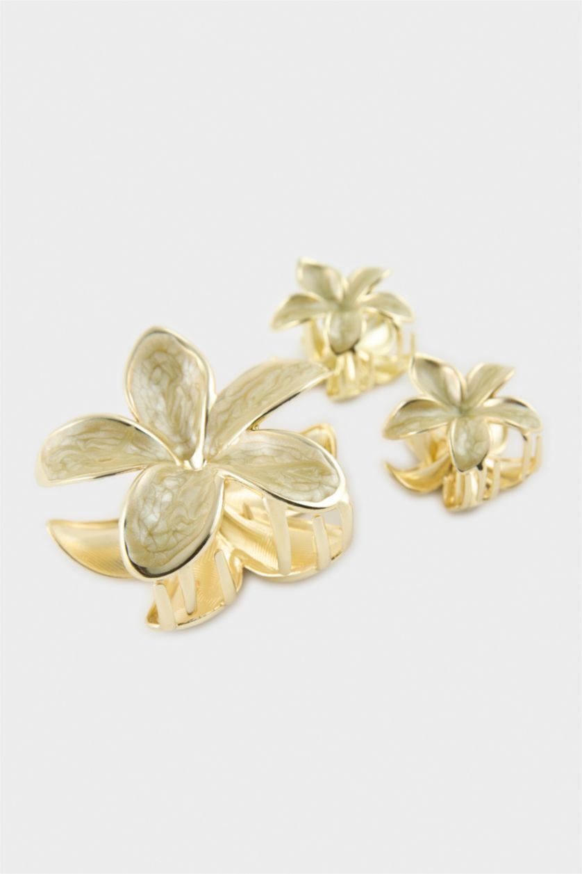 Kadın Açık Sarı Kadın 3'lü Saç Aksesuarı