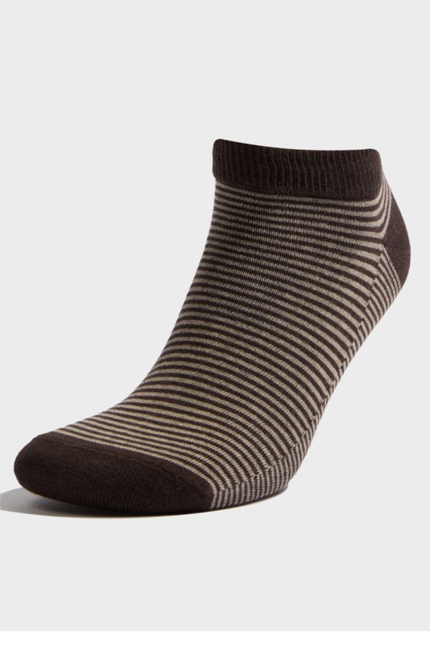 Erkek Karma Erkek Çizgili 5'li Pamuklu Patik Çorap