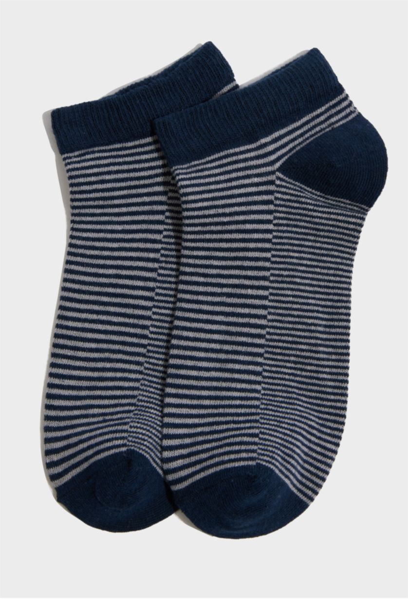 Erkek Karma Erkek Çizgili 5'li Pamuklu Patik Çorap