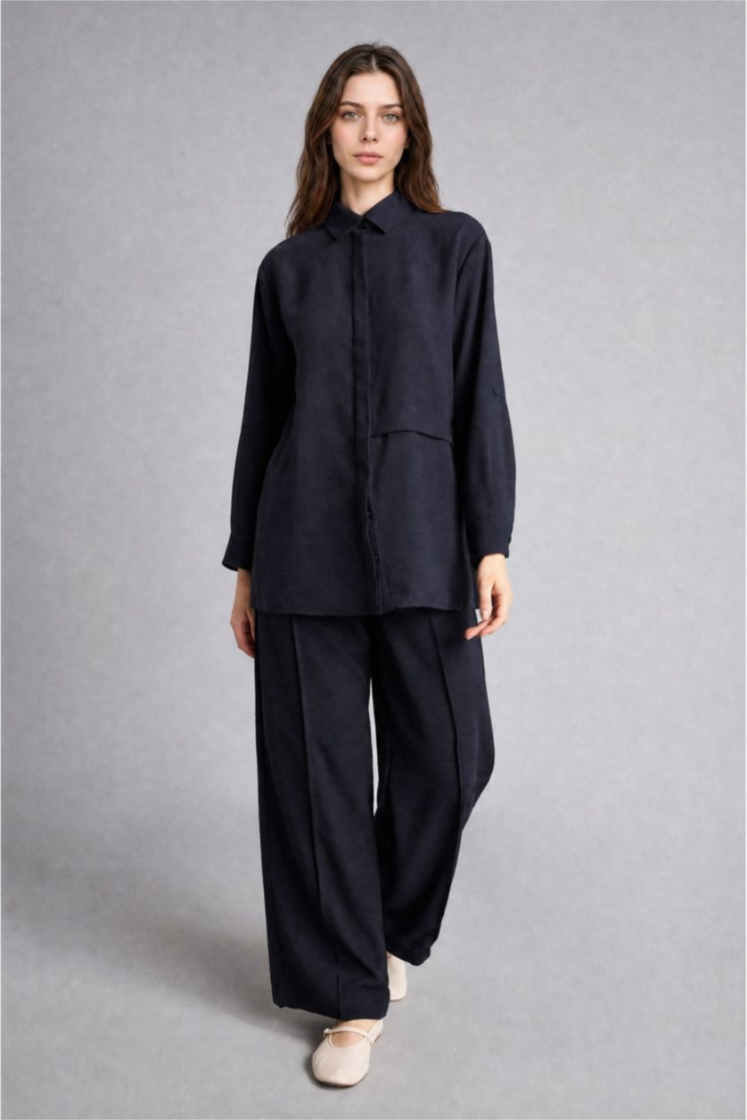 Kadın Lacivert Regular Fit Pantolon