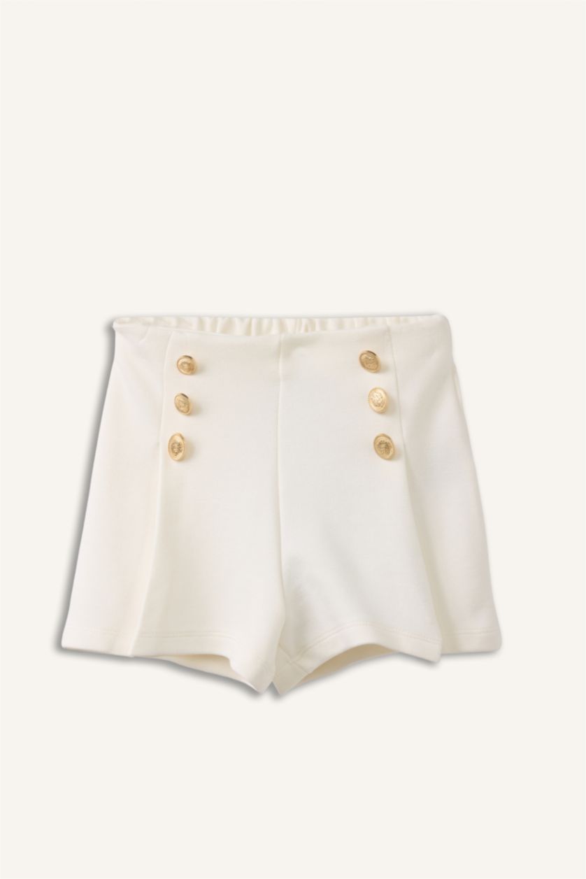 Kız Bebek Ekru Regular Fıt Şort Kız Bebek