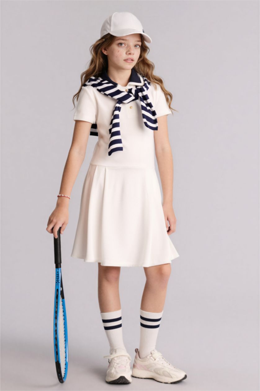 بنات أبيض فستان بناتي نص ردن