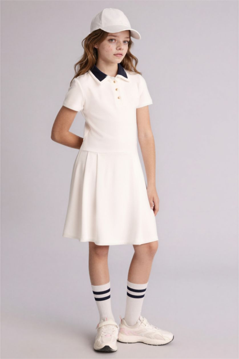 بنات أبيض فستان بناتي نص ردن