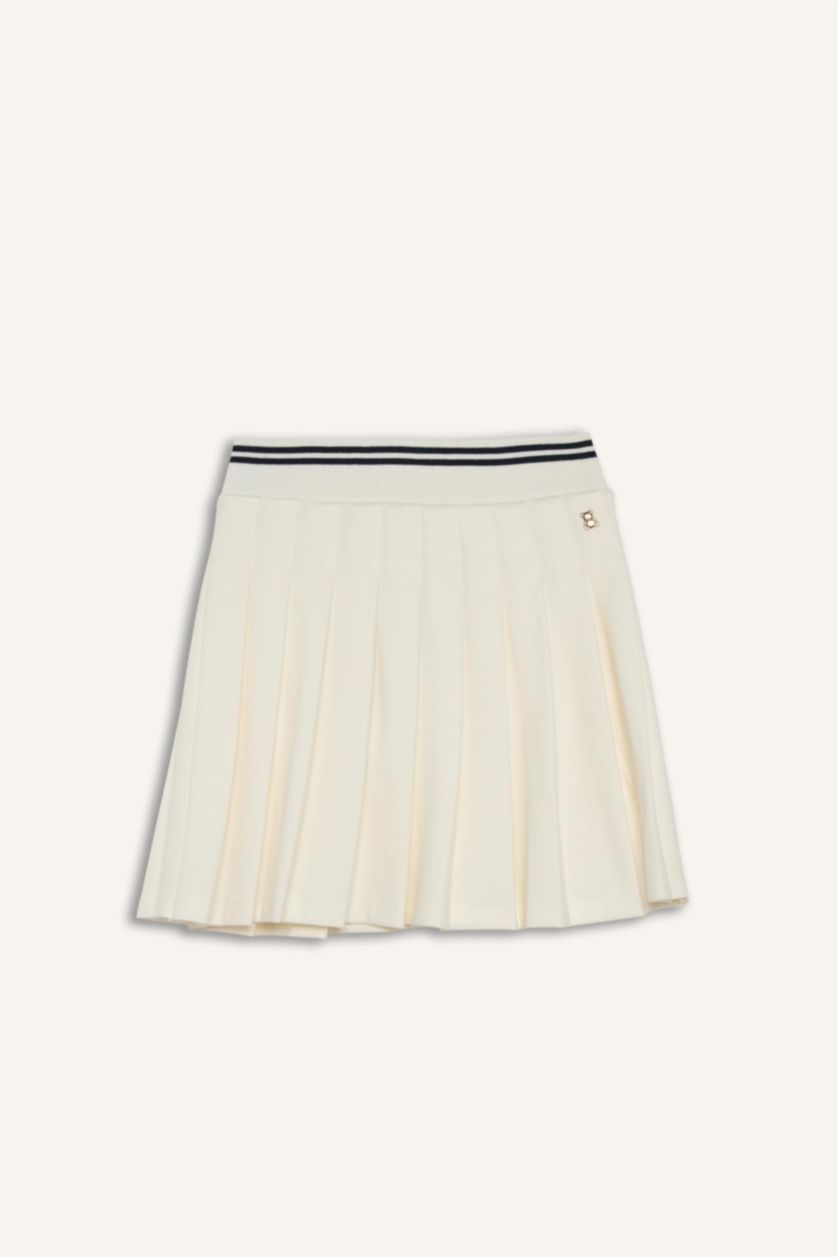 GIRLS & TEENS White Girl Pleat Knitted Skirt