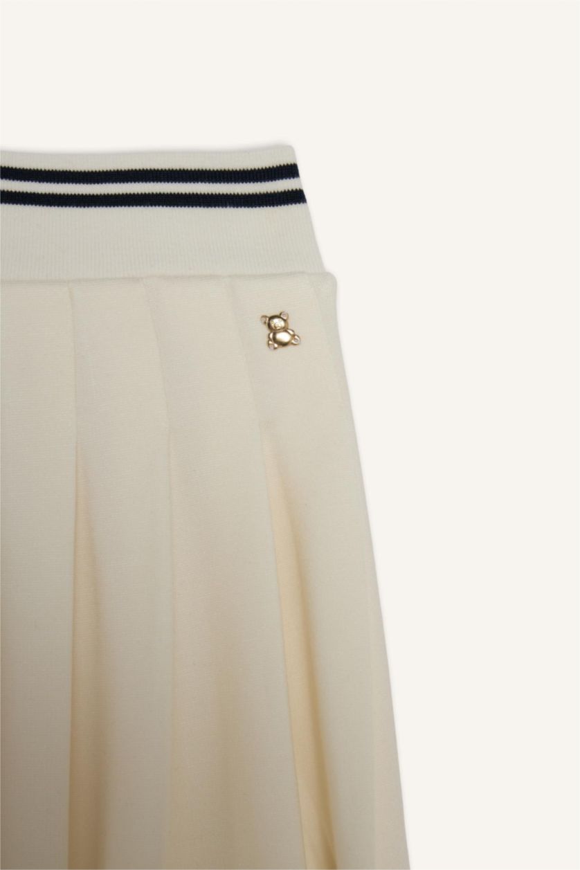 GIRLS & TEENS White Girl Pleat Knitted Skirt