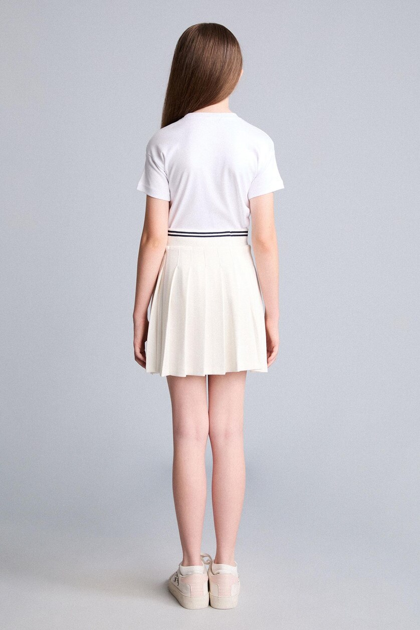 GIRLS & TEENS White Girl Pleat Knitted Skirt