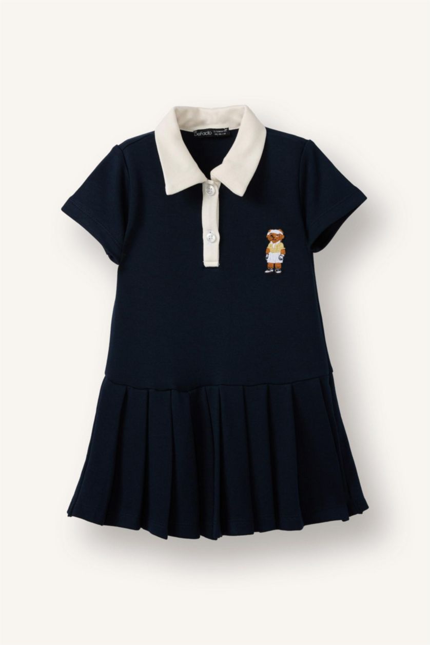 BABY GIRL NAVY Short Sleeve Knitted Dress