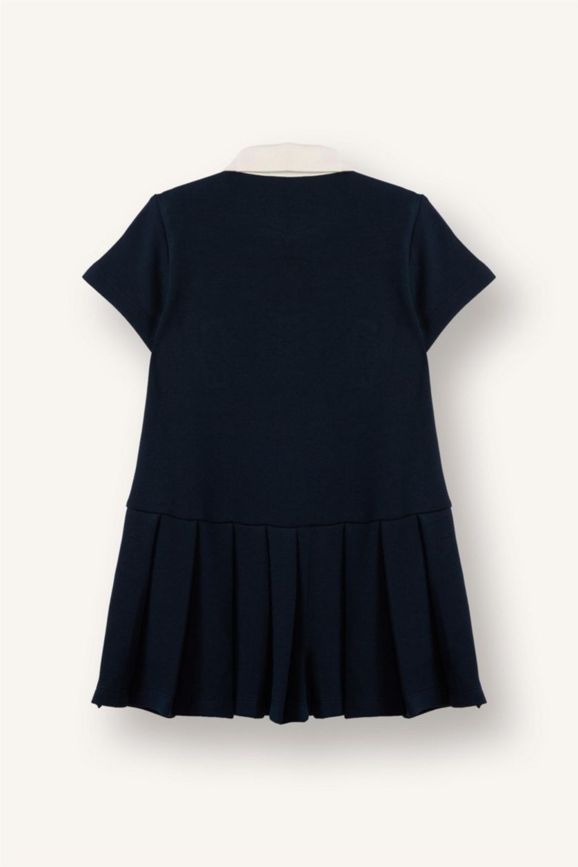 BABY GIRL NAVY Short Sleeve Knitted Dress