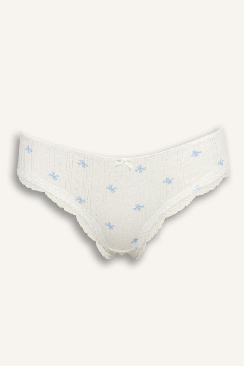Women White Lace details Brazilian Panties
