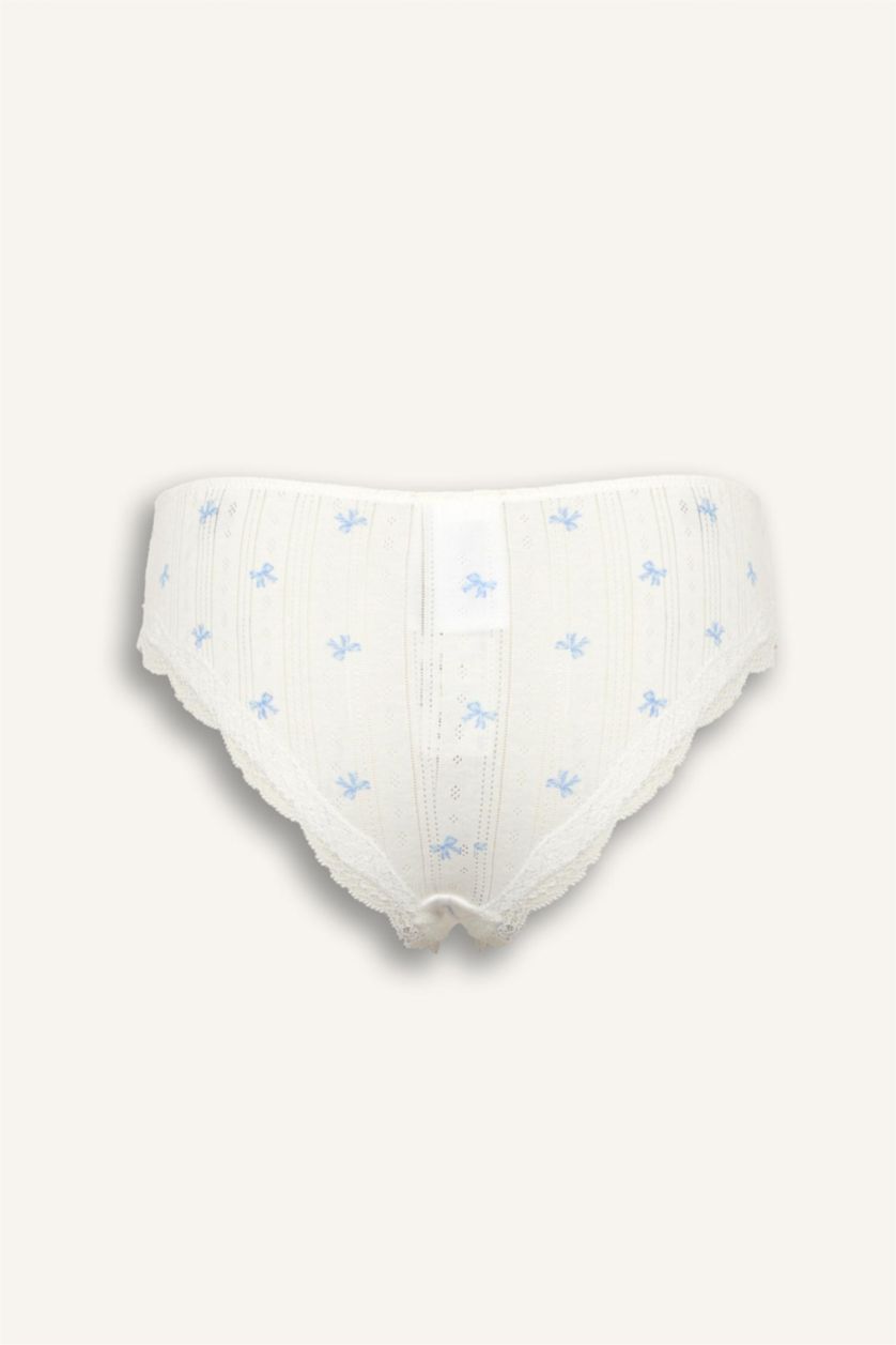 Women White Lace details Brazilian Panties