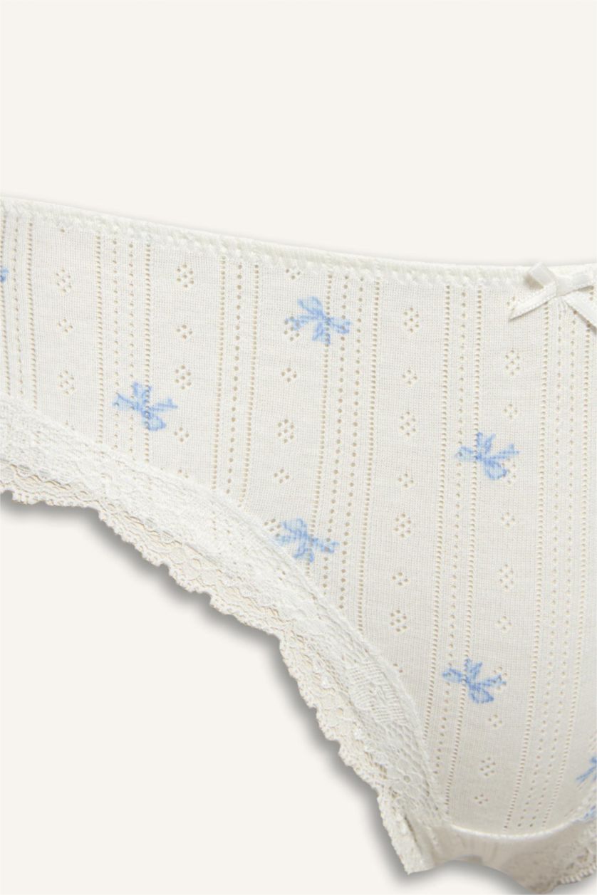 Women White Lace details Brazilian Panties