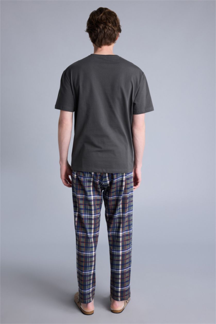 Erkek Koyu Haki Regular Fıt Kısa Kollu 2'li Takım