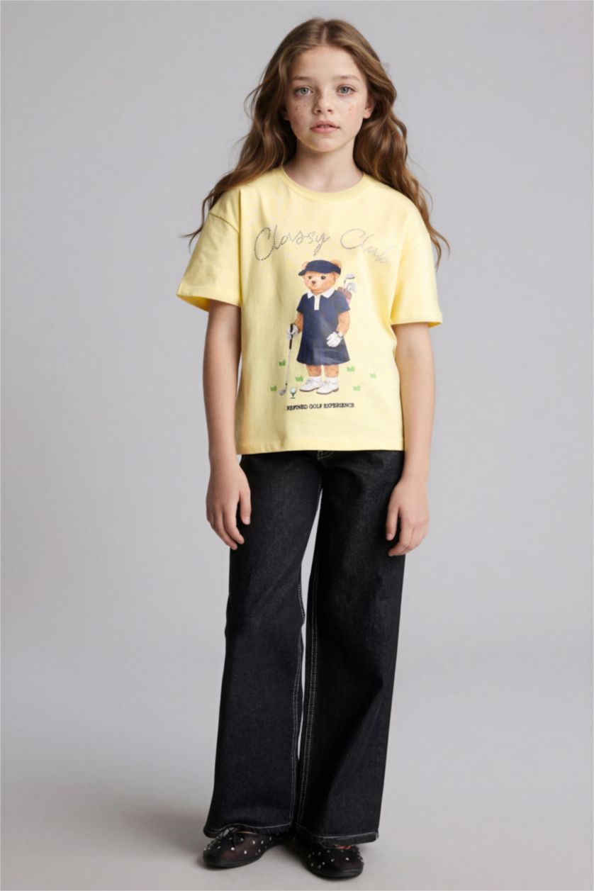 Kız Çocuk - Genç Kız Sarı Ayıcıklı Tişört Kız Çocuk