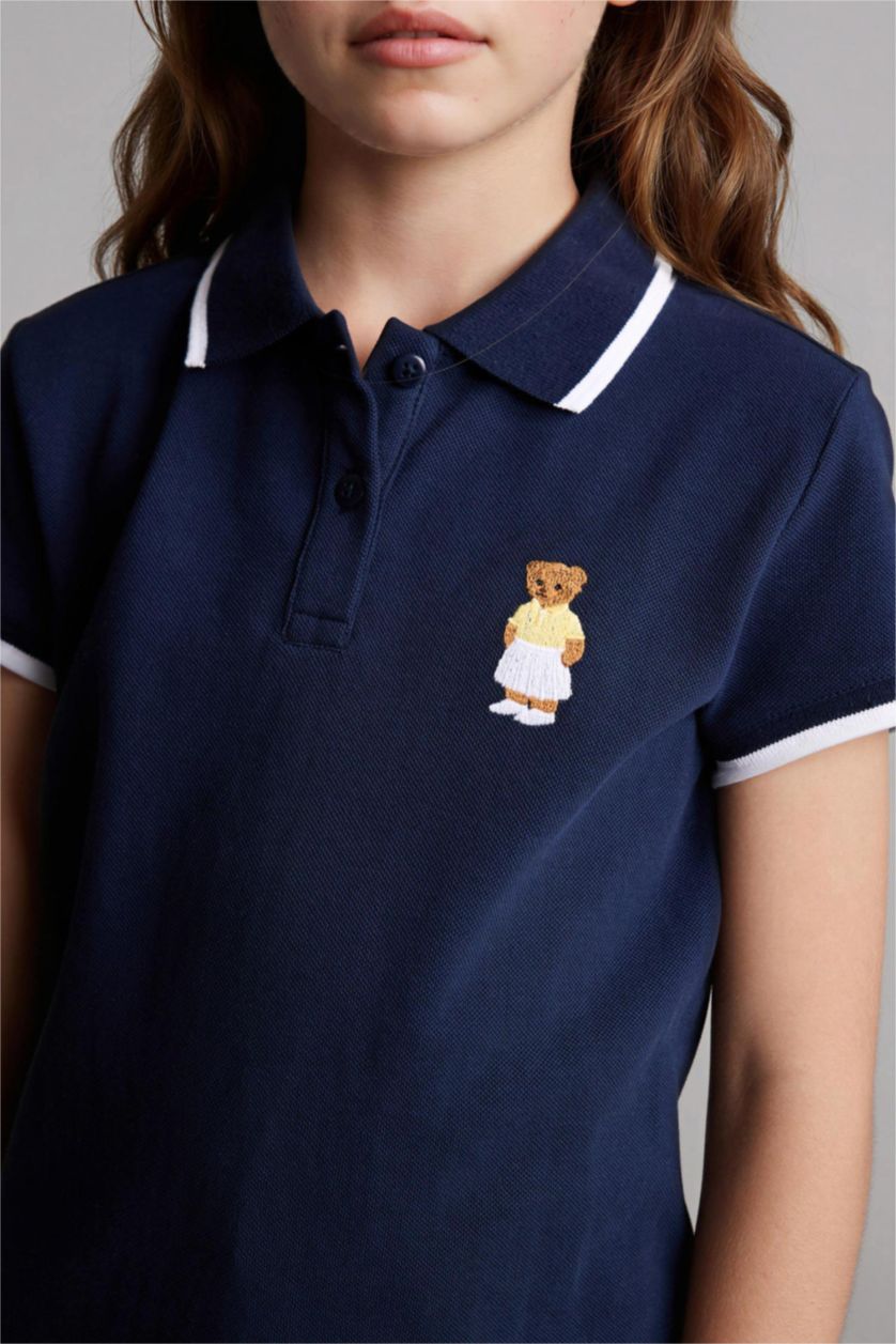 FILLES Marin Polo imprimé ours pour fille