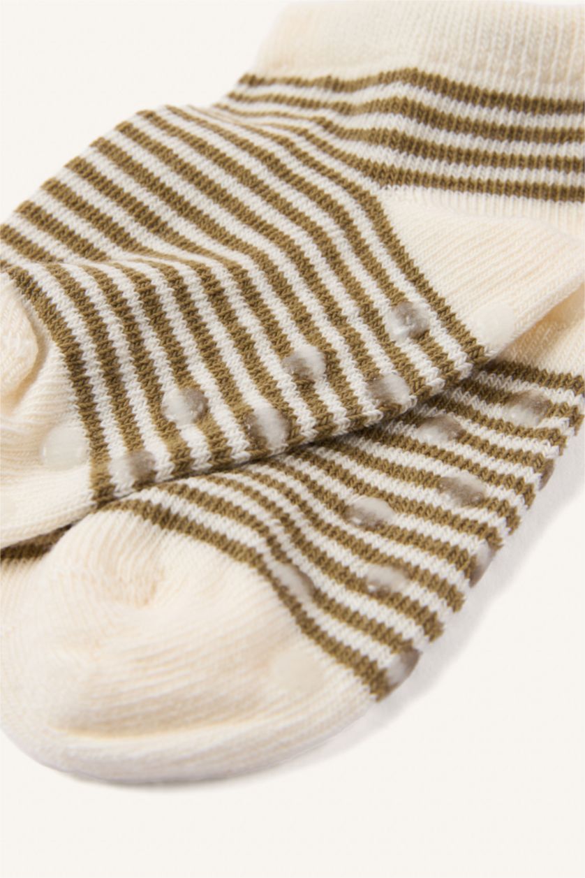 Erkek Bebek Beyaz Hayvan Desenli Dikişsiz 4'lü Pamuklu Patik Çorap Erkek Bebek