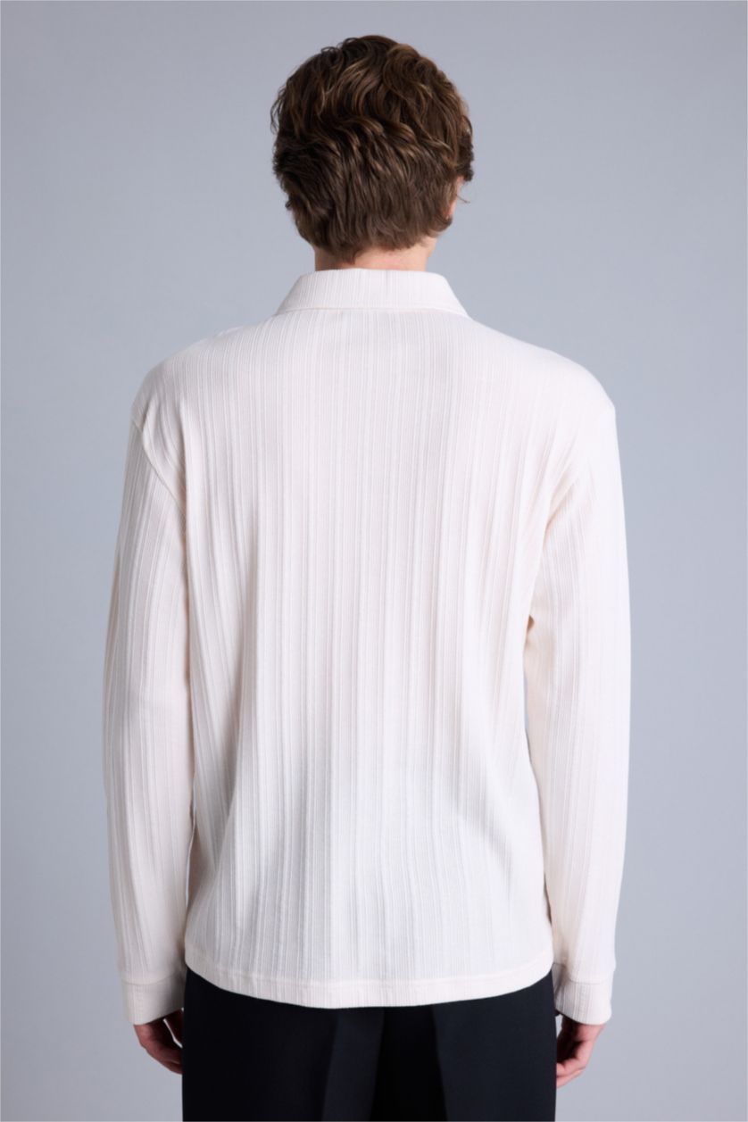 Erkek Ekru Regular Fıt Sweatshirt