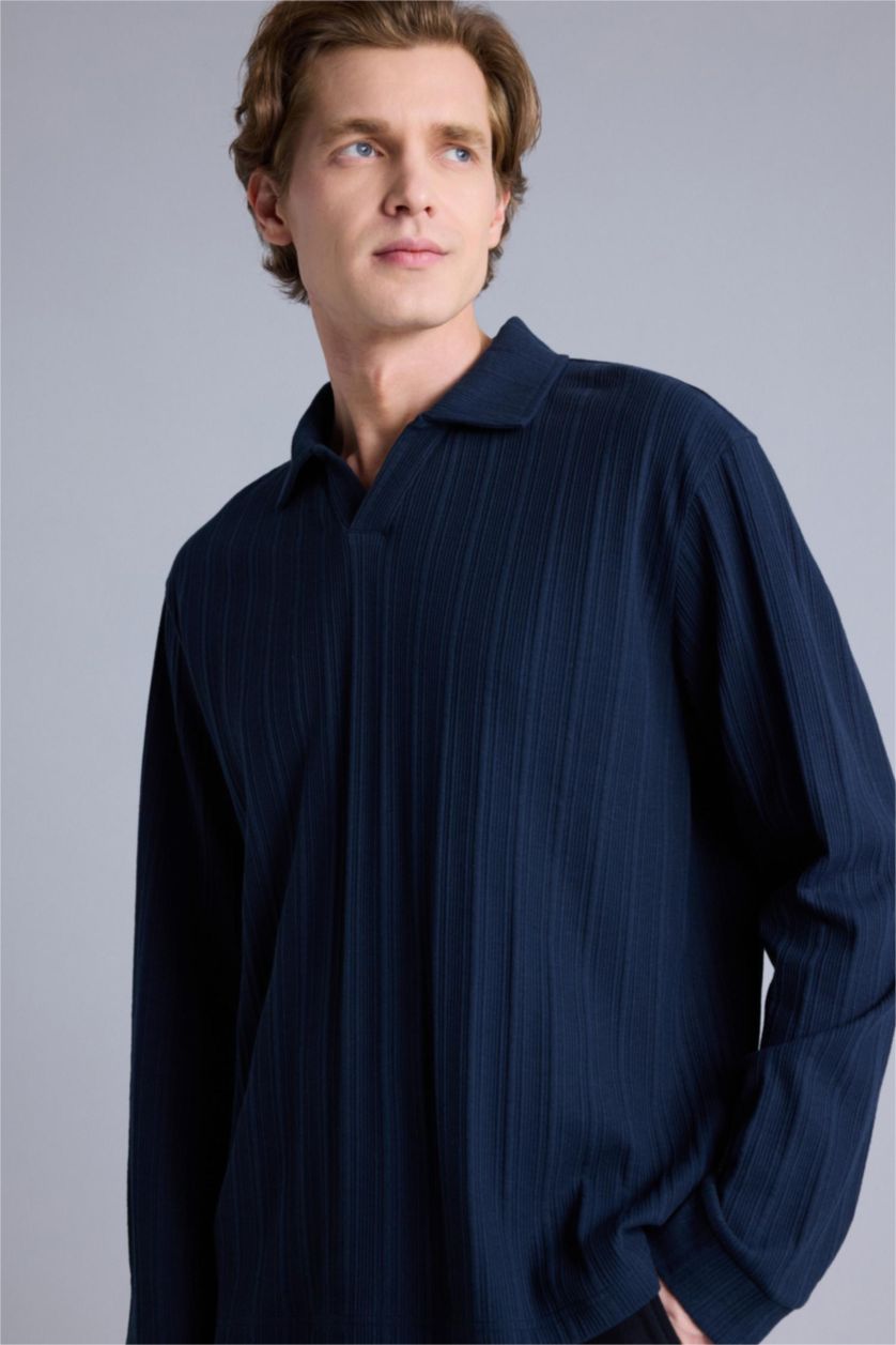 Erkek Lacivert Regular Fıt Sweatshirt