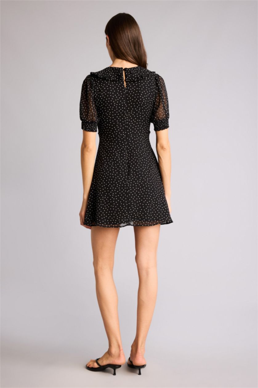 Kadın Siyah Şifon Mini Elbise