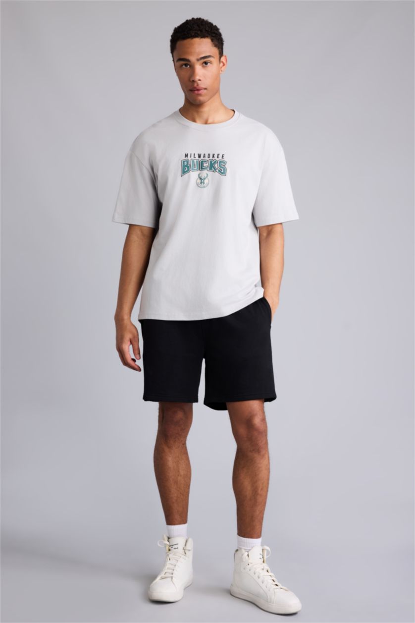 Erkek Açık Gri Overshirt NBA Fit Tişört